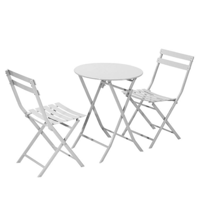 Tavolo pieghevole pieno e sedie all'aperto d'acciaio del giardino che pranzano insieme H73cm